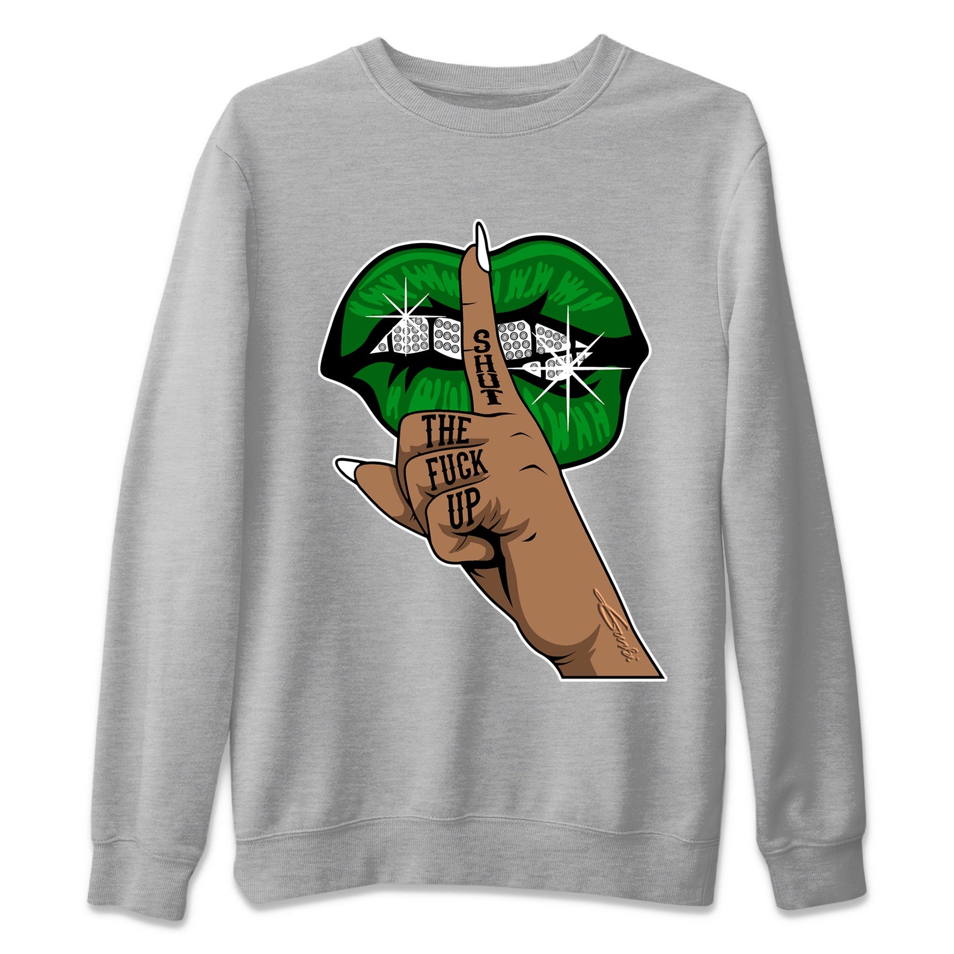 Air Jordan 1 Celtics Sneaker Match Tees Lips Hand Sneaker Tees Air Jordan 1 High OG Celtics Sneaker Release Tees Unisex Shirts Heather Grey 2