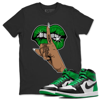 Air Jordan 1 Celtics Sneaker Match Tees Lips Hand Sneaker Tees Air Jordan 1 High OG Celtics Sneaker Release Tees Unisex Shirts Black 1