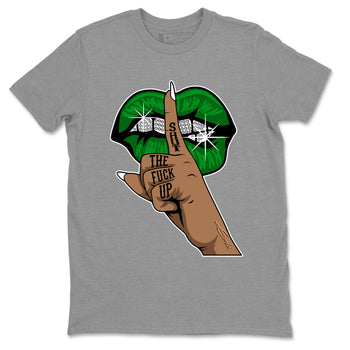Air Jordan 1 Celtics Sneaker Match Tees Lips Hand Sneaker Tees Air Jordan 1 High OG Celtics Sneaker Release Tees Unisex Shirts Heather Grey 2