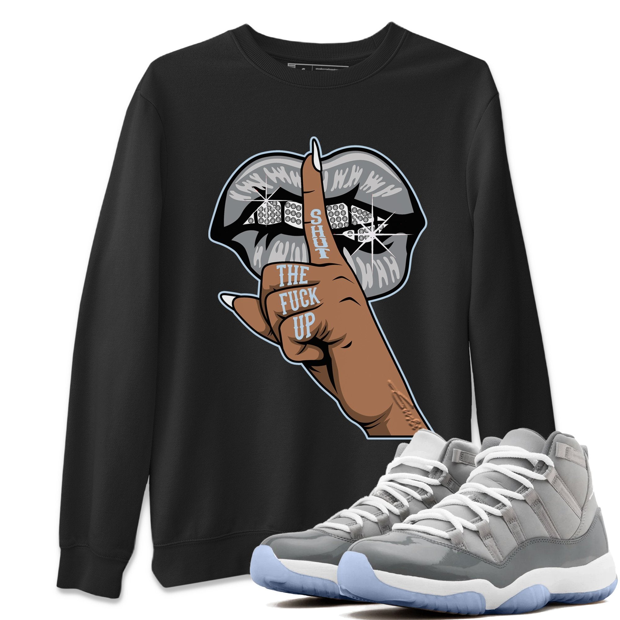 Jordan 11 Cool Grey Sneaker Match Tees Lips Hand Sneaker Tees Jordan 11 Cool Grey Sneaker Release Tees Unisex Shirts