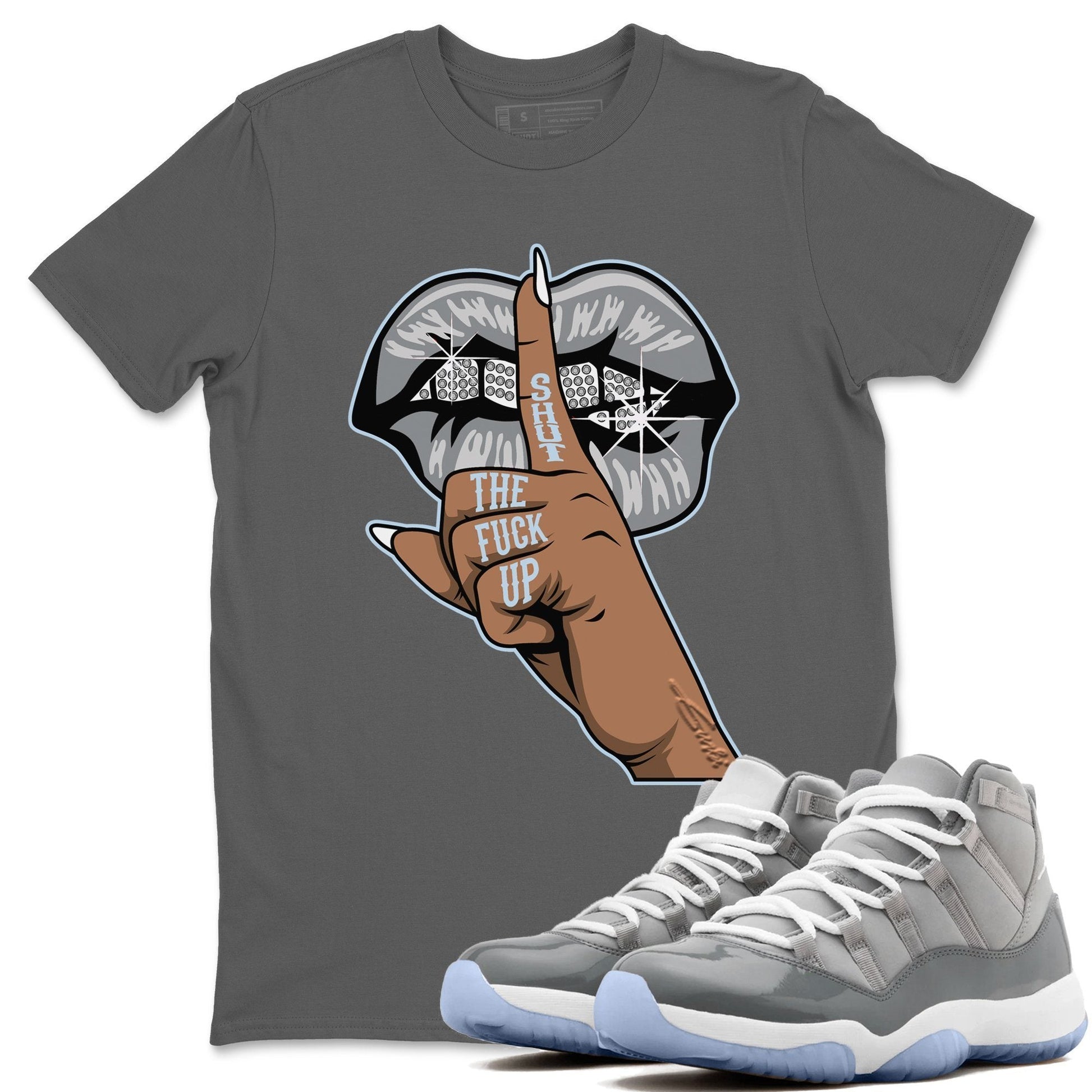 Jordan 11 Cool Grey Sneaker Match Tees Lips Hand Sneaker Tees Jordan 11 Cool Grey Sneaker Release Tees Unisex Shirts