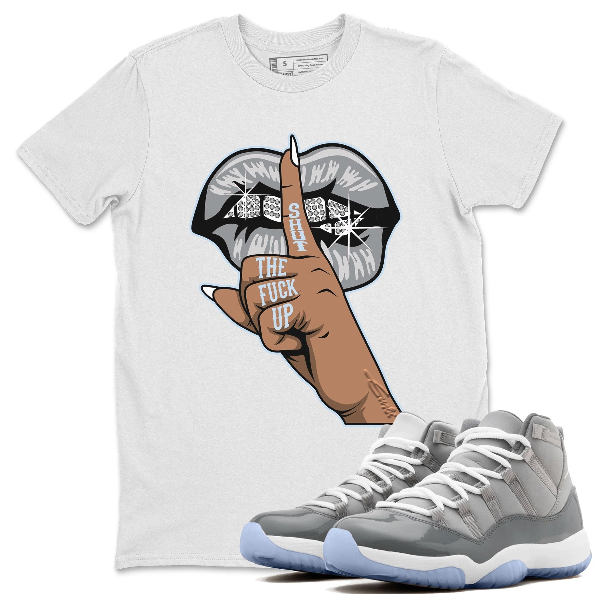Jordan 11 Cool Grey Sneaker Match Tees Lips Hand Sneaker Tees Jordan 11 Cool Grey Sneaker Release Tees Unisex Shirts