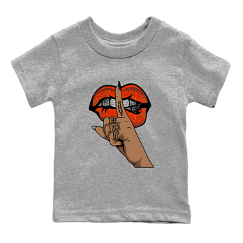AJ12 Brilliant Orange Sneaker Shirt Lips Hand Sneaker Tees Air Jordan 12 Brilliant Orange Sneaker Release Tees Kids Shirts Heather Grey 2