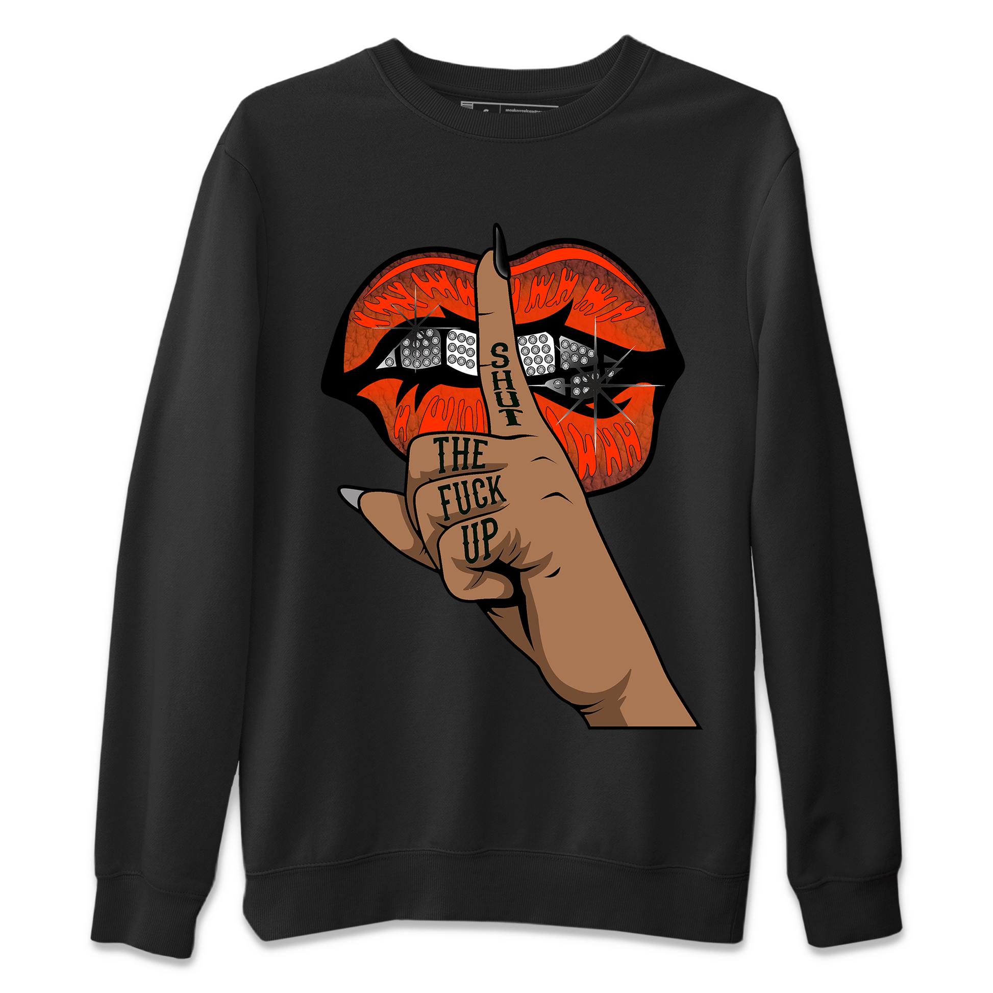 AJ12 Brilliant Orange Sneaker Shirt Lips Hand Sneaker Tees Air Jordan 12 Brilliant Orange Sneaker Release Tees Unisex Shirts Black 2