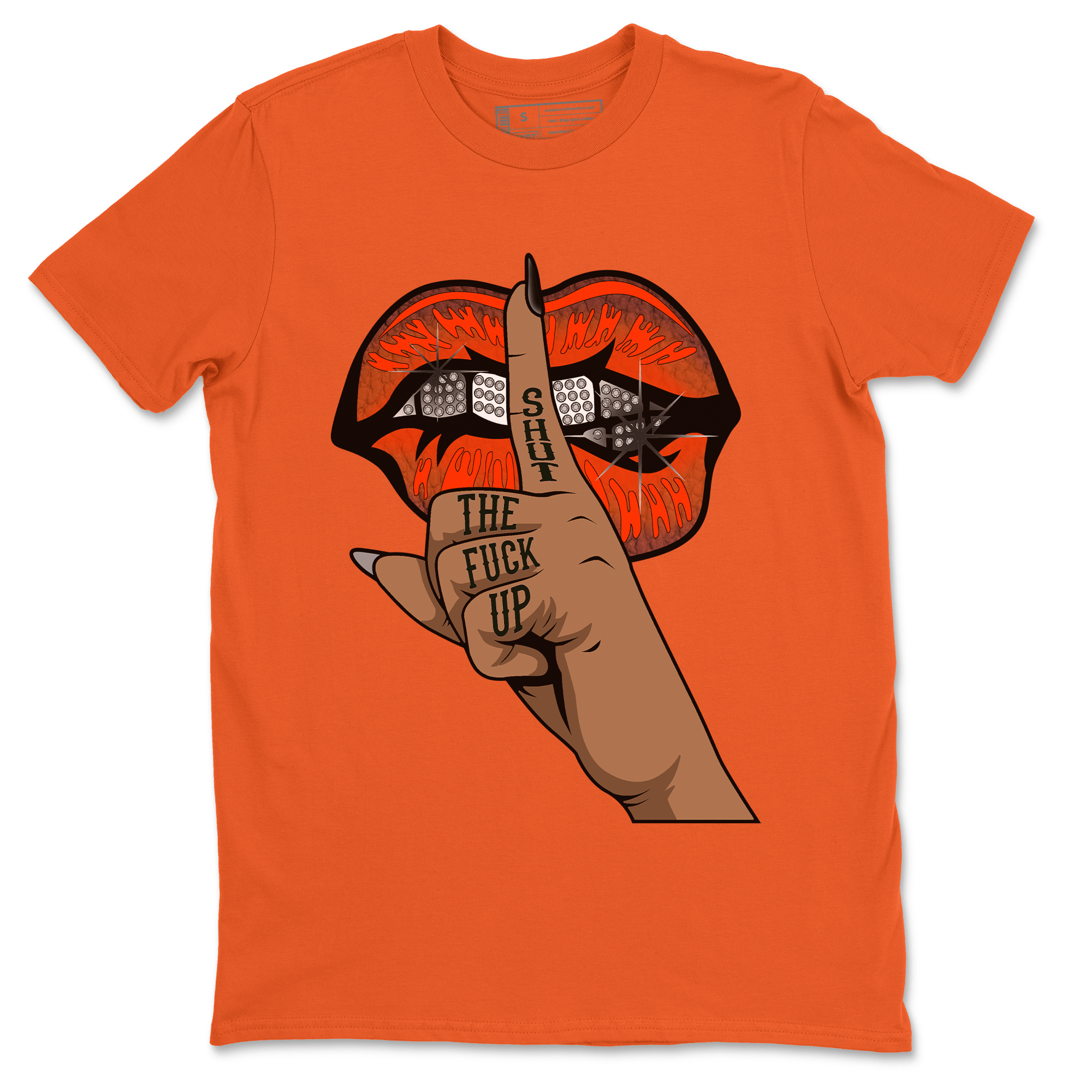 AJ12 Brilliant Orange Sneaker Shirt Lips Hand Sneaker Tees Air Jordan 12 Brilliant Orange Sneaker Release Tees Unisex Shirts Orange 2