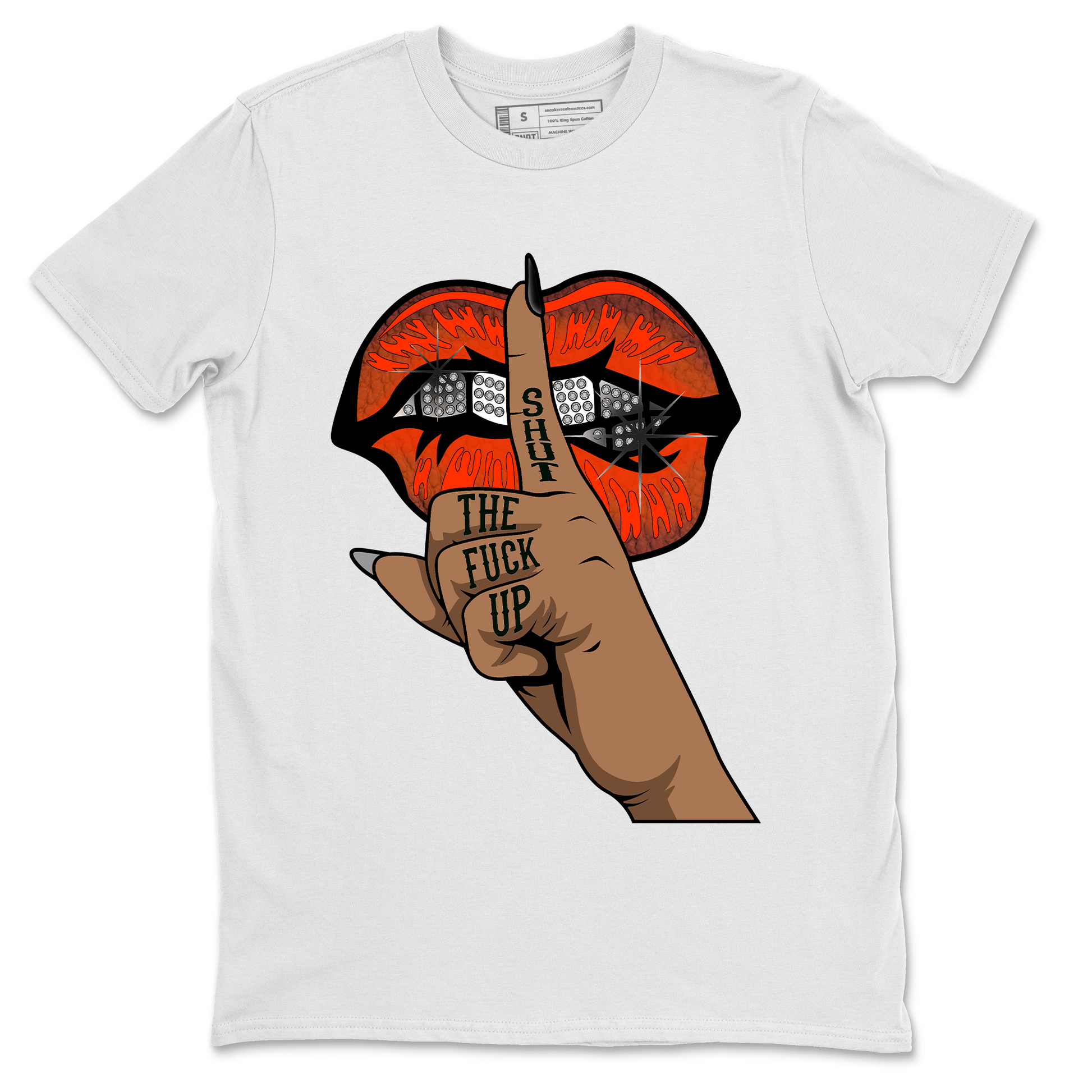 AJ12 Brilliant Orange Sneaker Shirt Lips Hand Sneaker Tees Air Jordan 12 Brilliant Orange Sneaker Release Tees Unisex Shirts White 2