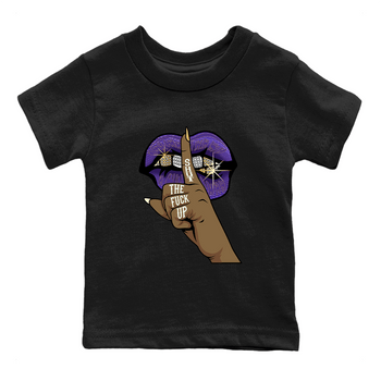 Air Jordan 12 Field Purple Sneaker Match Tees Lips Hand Sneaker Tees Jordan Jordan 12 Lakers Sneaker Release Tees Kids Shirts Black 2