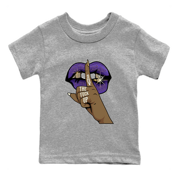 Air Jordan 12 Field Purple Sneaker Match Tees Lips Hand Sneaker Tees Jordan Jordan 12 Lakers Sneaker Release Tees Kids Shirts Heather Grey 2