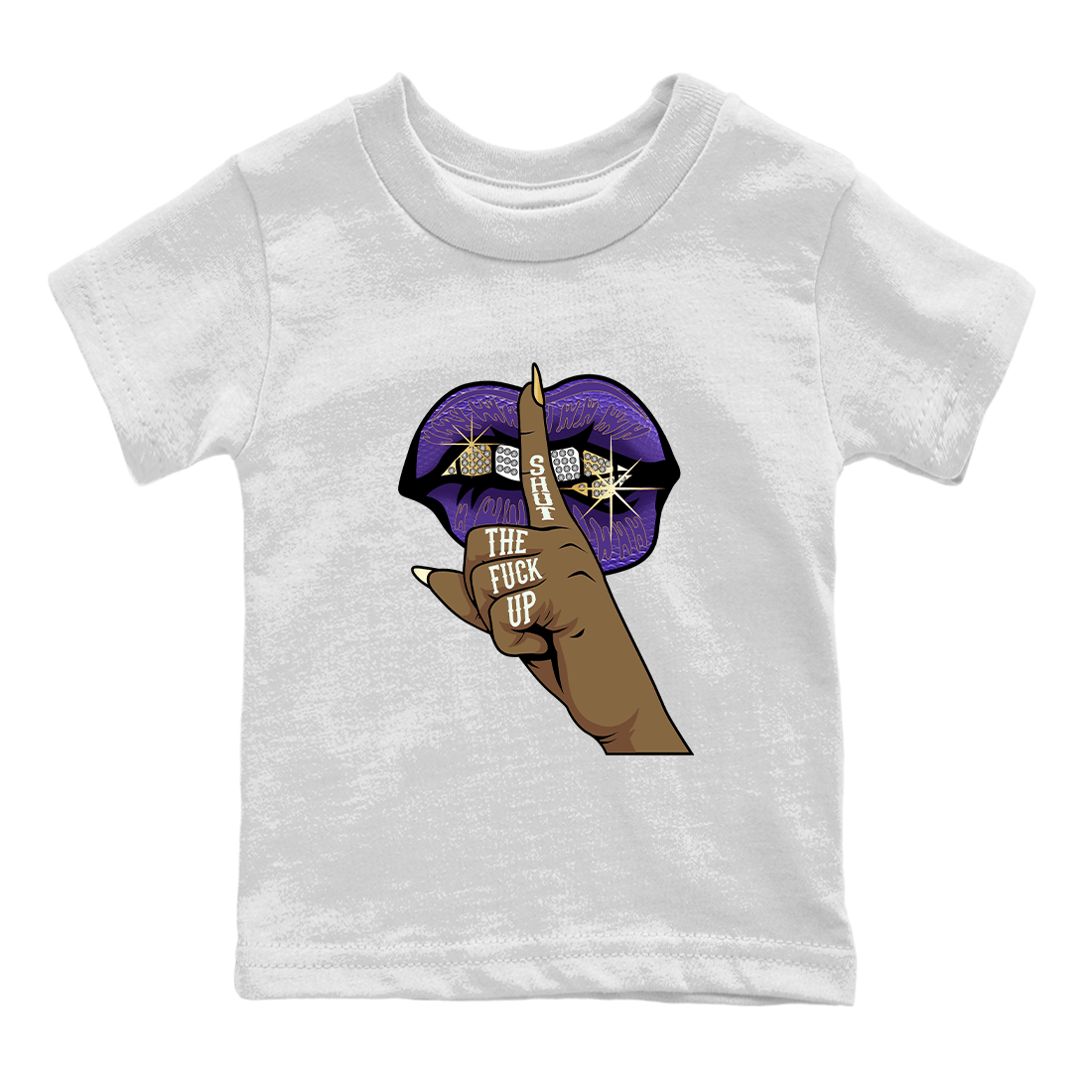 Air Jordan 12 Field Purple Sneaker Match Tees Lips Hand Sneaker Tees Jordan Jordan 12 Lakers Sneaker Release Tees Kids Shirts White 2
