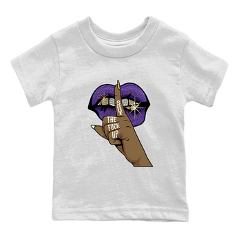 Air Jordan 12 Field Purple Sneaker Match Tees Lips Hand Sneaker Tees Jordan Jordan 12 Lakers Sneaker Release Tees Kids Shirts White 2