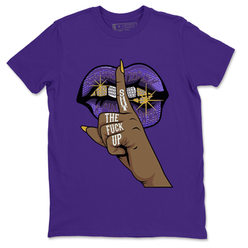 Air Jordan 12 Field Purple Sneaker Match Tees Lips Hand Sneaker Tees Jordan Jordan 12 Lakers Sneaker Release Tees Unisex Shirts Purple 2