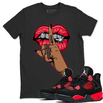 Jordan 4 Red Thunder Sneaker Match Tees Lips Hand Sneaker Tees Jordan 4 Red Thunder Sneaker Release Tees Unisex Shirts