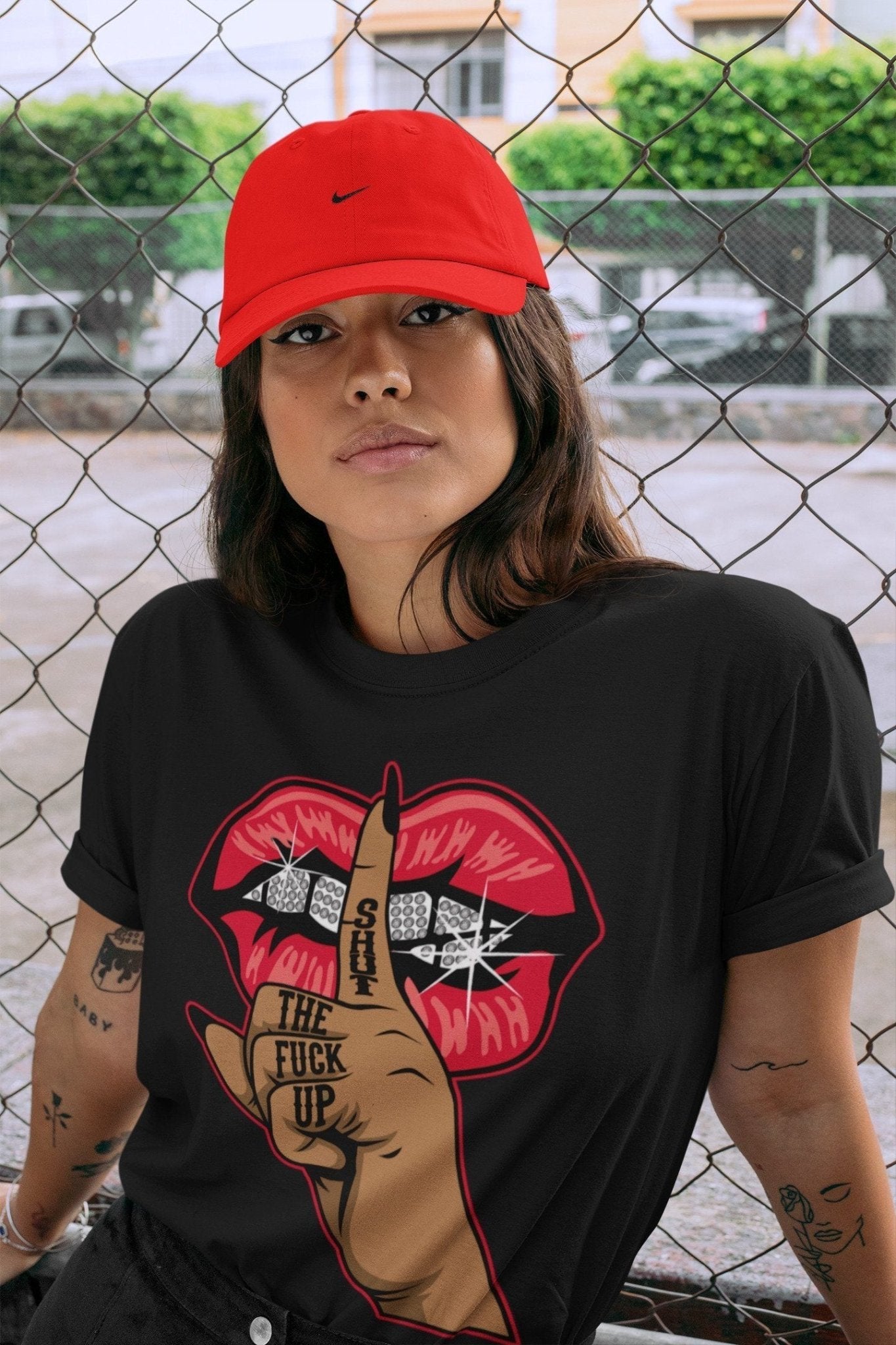 Jordan 4 Red Thunder Sneaker Match Tees Lips Hand Sneaker Tees Jordan 4 Red Thunder Sneaker Release Tees Unisex Shirts