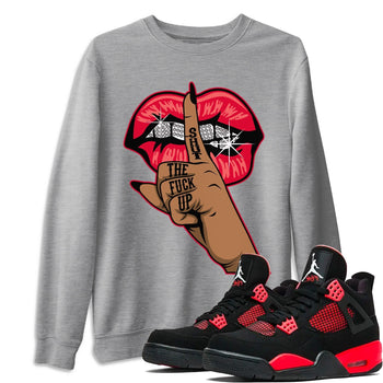 Jordan 4 Red Thunder Sneaker Match Tees Lips Hand Sneaker Tees Jordan 4 Red Thunder Sneaker Release Tees Unisex Shirts