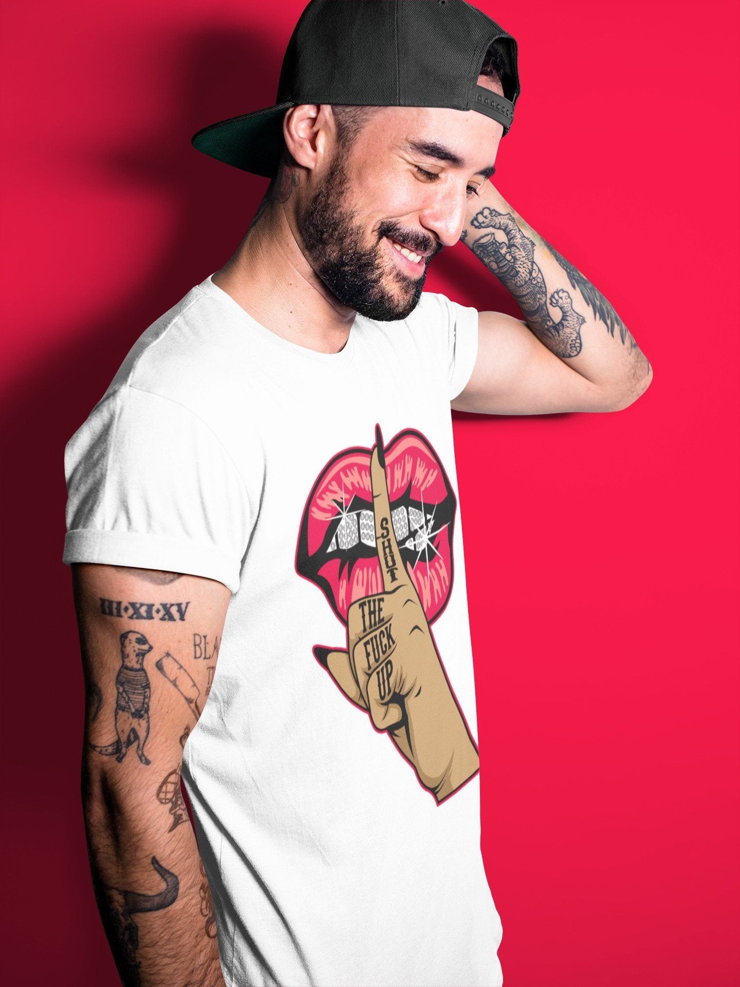 Jordan 4 Red Thunder Sneaker Match Tees Lips Hand Sneaker Tees Jordan 4 Red Thunder Sneaker Release Tees Unisex Shirts