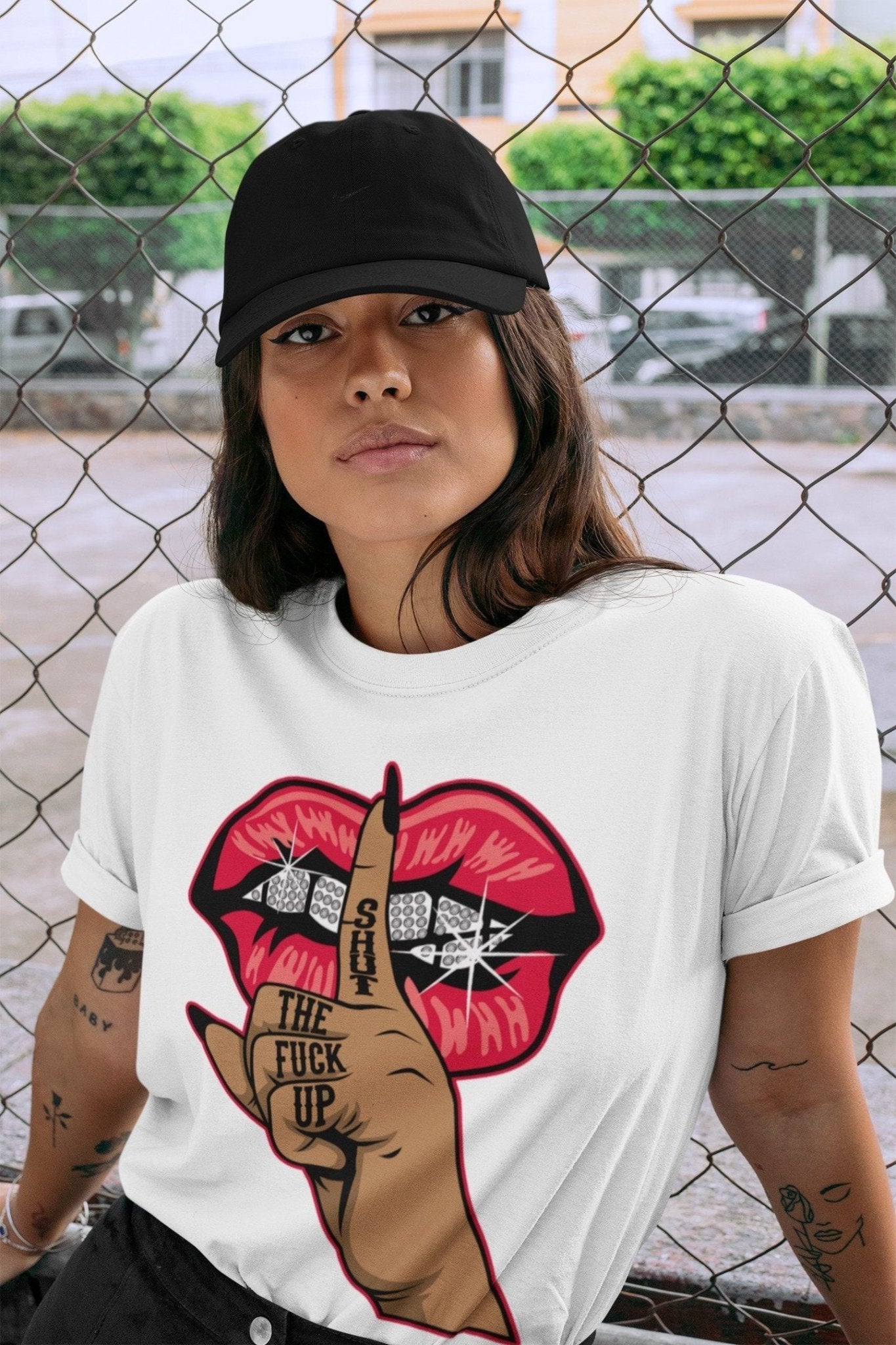 Jordan 4 Red Thunder Sneaker Match Tees Lips Hand Sneaker Tees Jordan 4 Red Thunder Sneaker Release Tees Unisex Shirts