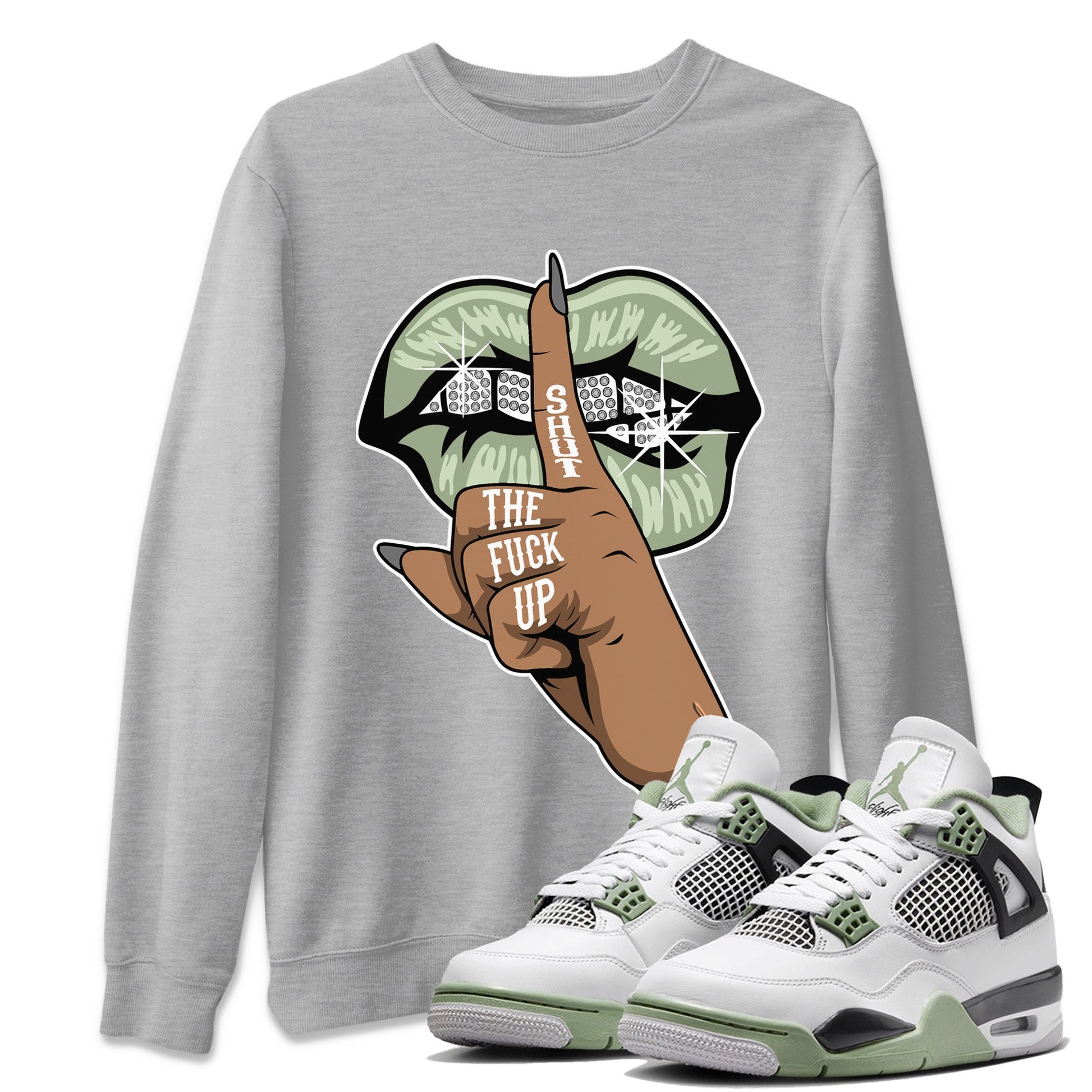Jordan 4 Seafoam Sneaker Match Tees Lips Hand Sneaker Tees Jordan 4 Seafoam Sneaker Release Tees Unisex Shirts