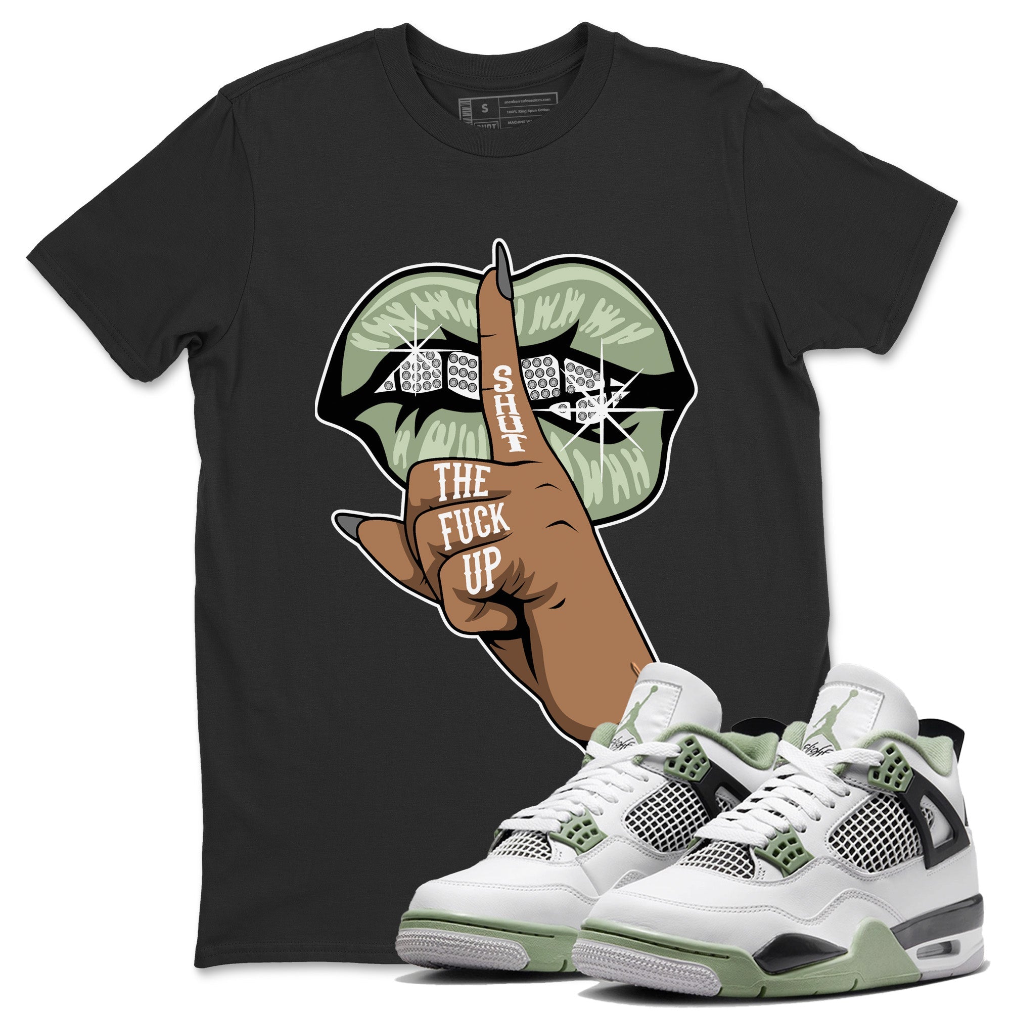 Jordan 4 Seafoam Sneaker Match Tees Lips Hand Sneaker Tees Jordan 4 Seafoam Sneaker Release Tees Unisex Shirts