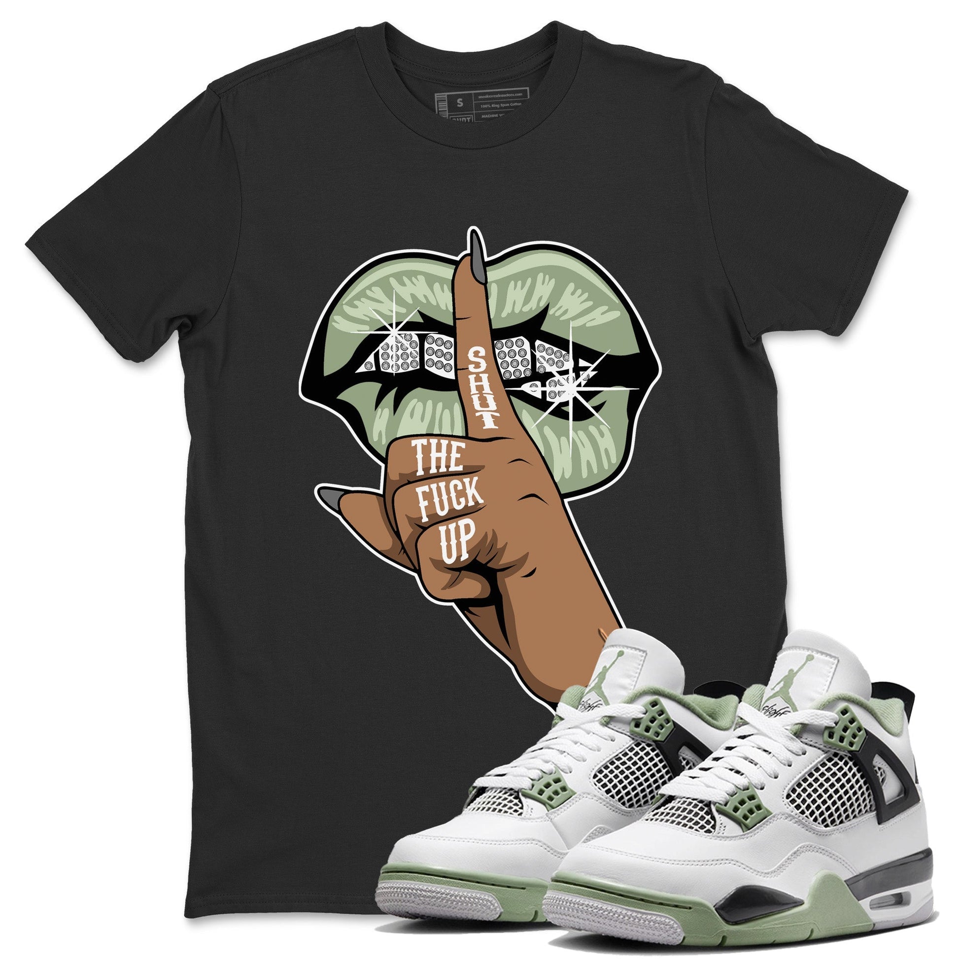 Jordan 4 Seafoam Sneaker Match Tees Lips Hand Sneaker Tees Jordan 4 Seafoam Sneaker Release Tees Unisex Shirts