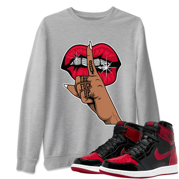 Jordan 1 Bred Patent Sneaker Match Tees Lips Hand Sneaker Tees Jordan 1 Bred Patent Sneaker Release Tees Unisex Shirts