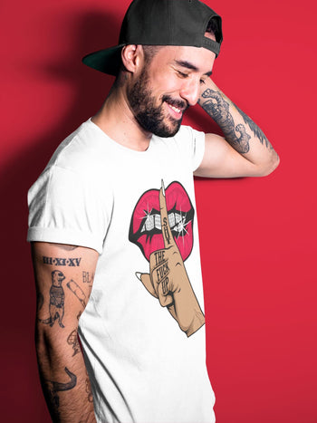 Jordan 1 Bred Patent Sneaker Match Tees Lips Hand Sneaker Tees Jordan 1 Bred Patent Sneaker Release Tees Unisex Shirts