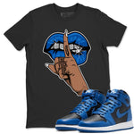 Jordan 1 Dark Marina Blue Sneaker Match Tees Lips Hand Sneaker Tees Jordan 1 Dark Marina Blue Sneaker Release Tees Unisex Shirts