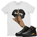 Jordan 12 Black Taxi Sneaker Match Tees Lips Hand Sneaker Tees Jordan 12 Black Taxi Sneaker Release Tees Unisex Shirts