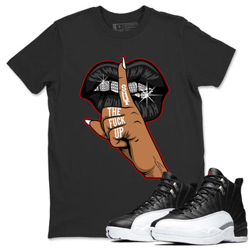 Jordan 12 Playoffs Sneaker Match Tees Lips Hand Sneaker Tees Jordan 12 Playoffs Sneaker Release Tees Unisex Shirts