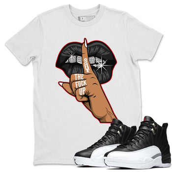Jordan 12 Playoffs Sneaker Match Tees Lips Hand Sneaker Tees Jordan 12 Playoffs Sneaker Release Tees Unisex Shirts