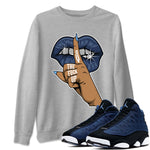 Jordan 13 Brave Blue Sneaker Match Tees Lips Hand Sneaker Tees Jordan 13 Brave Blue Sneaker Release Tees Unisex Shirts