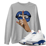 Jordan 13 French Blue Sneaker Match Tees Lips Hand Sneaker Tees Jordan 13 French Blue Sneaker Release Tees Unisex Shirts