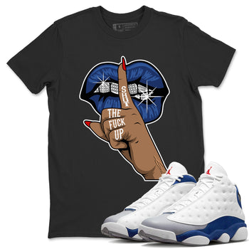 Jordan 13 French Blue Sneaker Match Tees Lips Hand Sneaker Tees Jordan 13 French Blue Sneaker Release Tees Unisex Shirts
