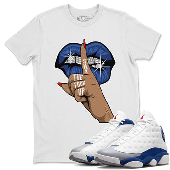 Jordan 13 French Blue Sneaker Match Tees Lips Hand Sneaker Tees Jordan 13 French Blue Sneaker Release Tees Unisex Shirts