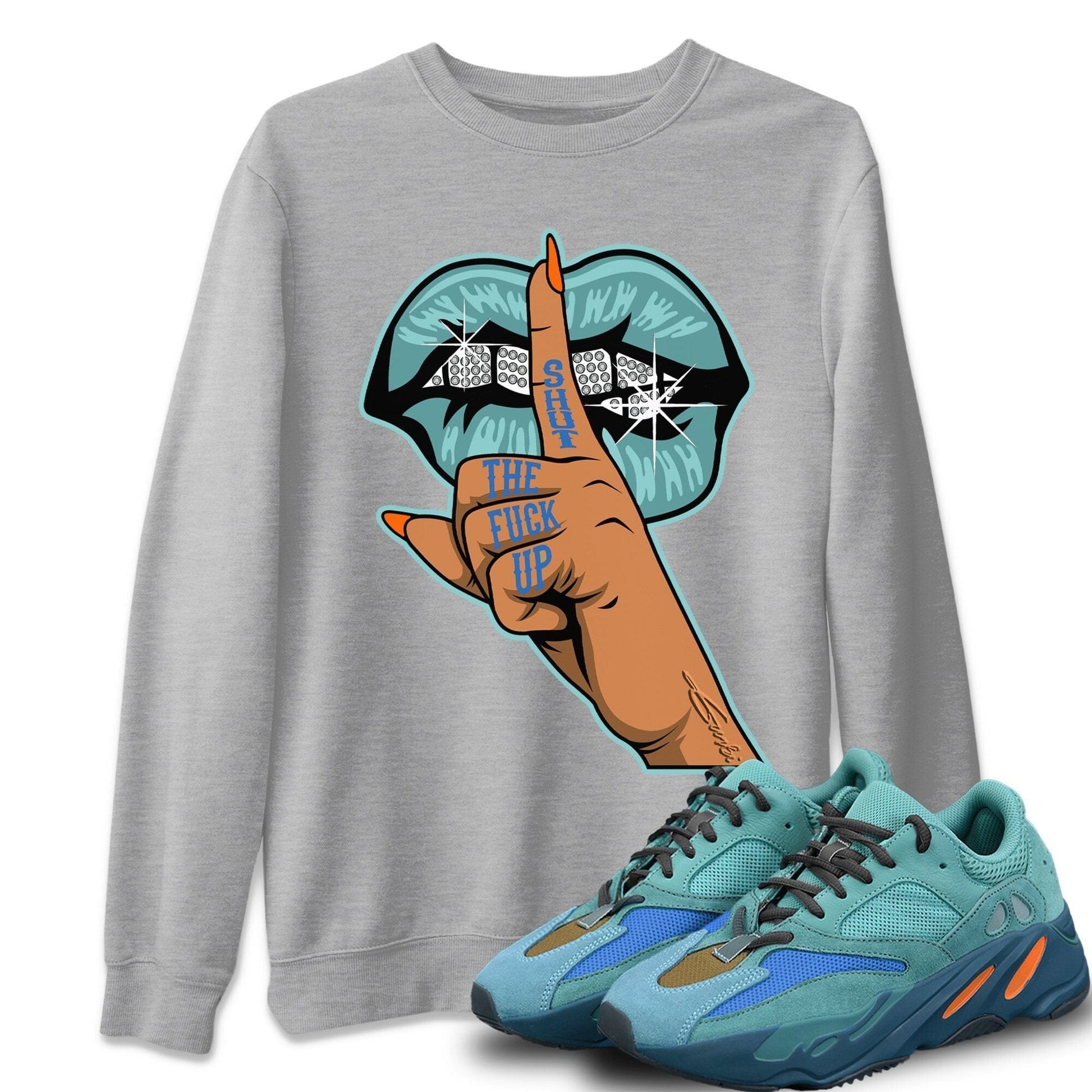 Yeezy 700 Faded Azure Sneaker Match Tees Lips Hand Sneaker Tees Yeezy 700 Faded Azure Sneaker Release Tees Unisex Shirts