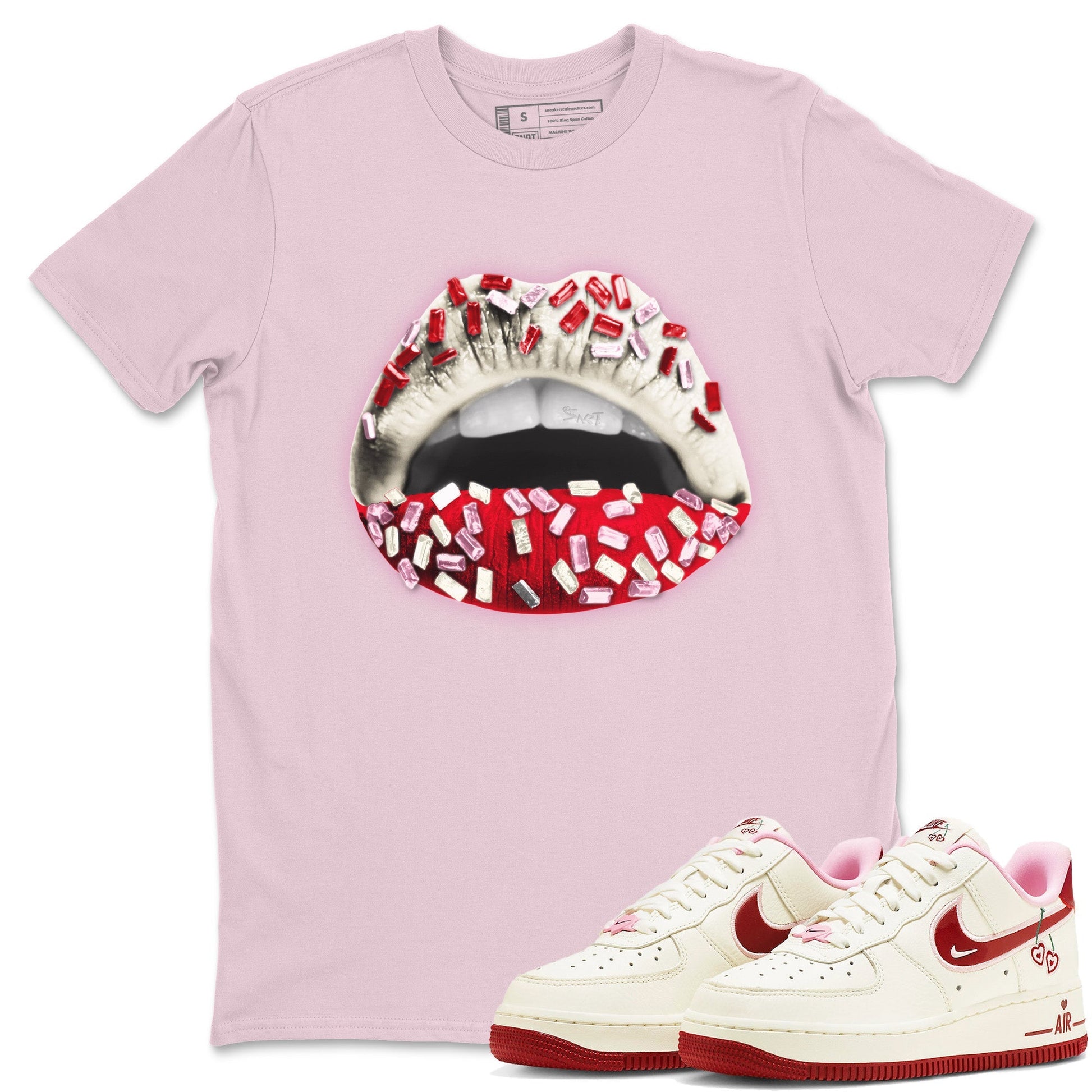 Air Force 1 Valentines Day Sneaker Match Tees Lips Jewel Sneaker Tees Air Force 1 Valentines Day Sneaker Release Tees Unisex Shirts