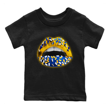 Jordan 1 Game Royal Varsity Maize Sneaker Match Tees Lips Jewel Sneaker Tees Jordan 1 Game Royal Varsity Maize Sneaker Release Tees Kids Shirts