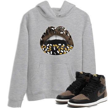 Air Jordan 1 Palomino shirt to match jordans Lips Jewel sneaker tees Air Jordan 1 High OG Palomino SNRT Sneaker Release Tees Crew Neck Casual Unisex Heather Grey 1 T-Shirt