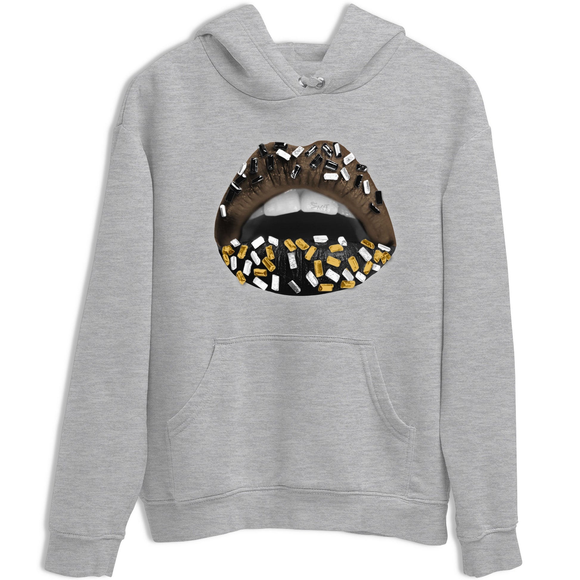 Air Jordan 1 Palomino shirt to match jordans Lips Jewel sneaker tees Air Jordan 1 High OG Palomino SNRT Sneaker Release Tees Crew Neck Casual Unisex Heather Grey 2 T-Shirt