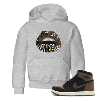 Air Jordan 1 Palomino shirt to match jordans Lips Jewel sneaker tees Air Jordan 1 High OG Palomino SNRT Sneaker Release Tees Baby Toddler Heather Grey 1 T-Shirt