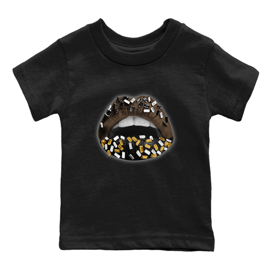 Air Jordan 1 Palomino shirt to match jordans Lips Jewel sneaker tees Air Jordan 1 High OG Palomino SNRT Sneaker Release Tees Baby Toddler Black 2 T-Shirt