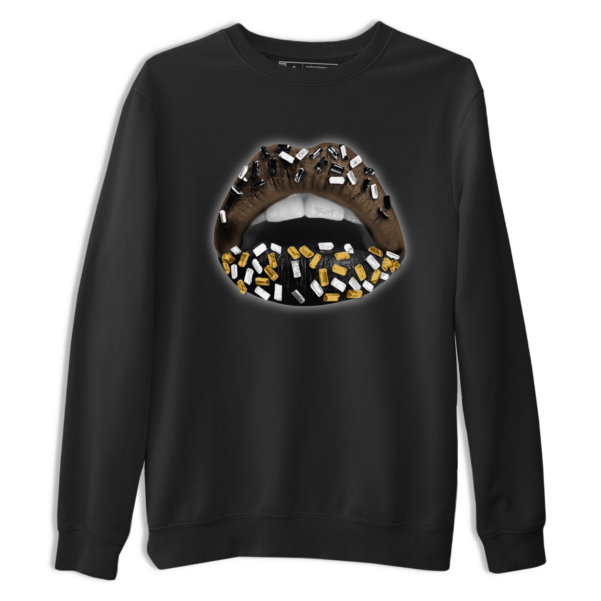 Air Jordan 1 Palomino shirt to match jordans Lips Jewel sneaker tees Air Jordan 1 High OG Palomino SNRT Sneaker Release Tees Crew Neck Casual Unisex Black 2 T-Shirt