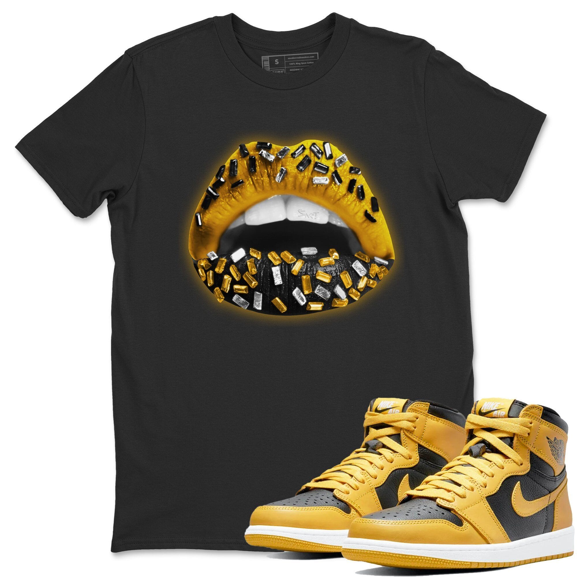 Jordan 1 Pollen Sneaker Match Tees Lips Jewel Sneaker Tees Jordan 1 Pollen Sneaker Release Tees Unisex Shirts