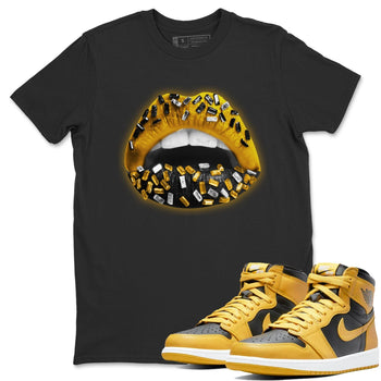 Jordan 1 Pollen Sneaker Match Tees Lips Jewel Sneaker Tees Jordan 1 Pollen Sneaker Release Tees Unisex Shirts
