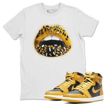 Jordan 1 Pollen Sneaker Match Tees Lips Jewel Sneaker Tees Jordan 1 Pollen Sneaker Release Tees Unisex Shirts