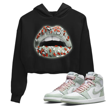 Jordan 1 Seafoam Sneaker Match Tees Lips Jewel Sneaker Tees Jordan 1 Seafoam Sneaker Release Tees Women's Shirts