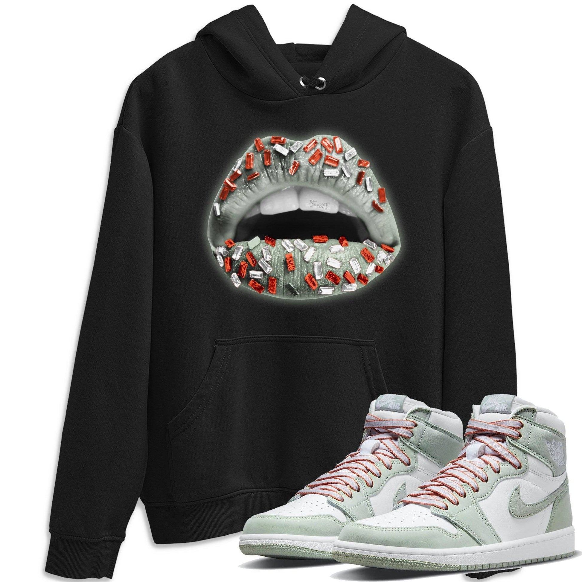 Jordan 1 Seafoam Sneaker Match Tees Lips Jewel Sneaker Tees Jordan 1 Seafoam Sneaker Release Tees Unisex Shirts