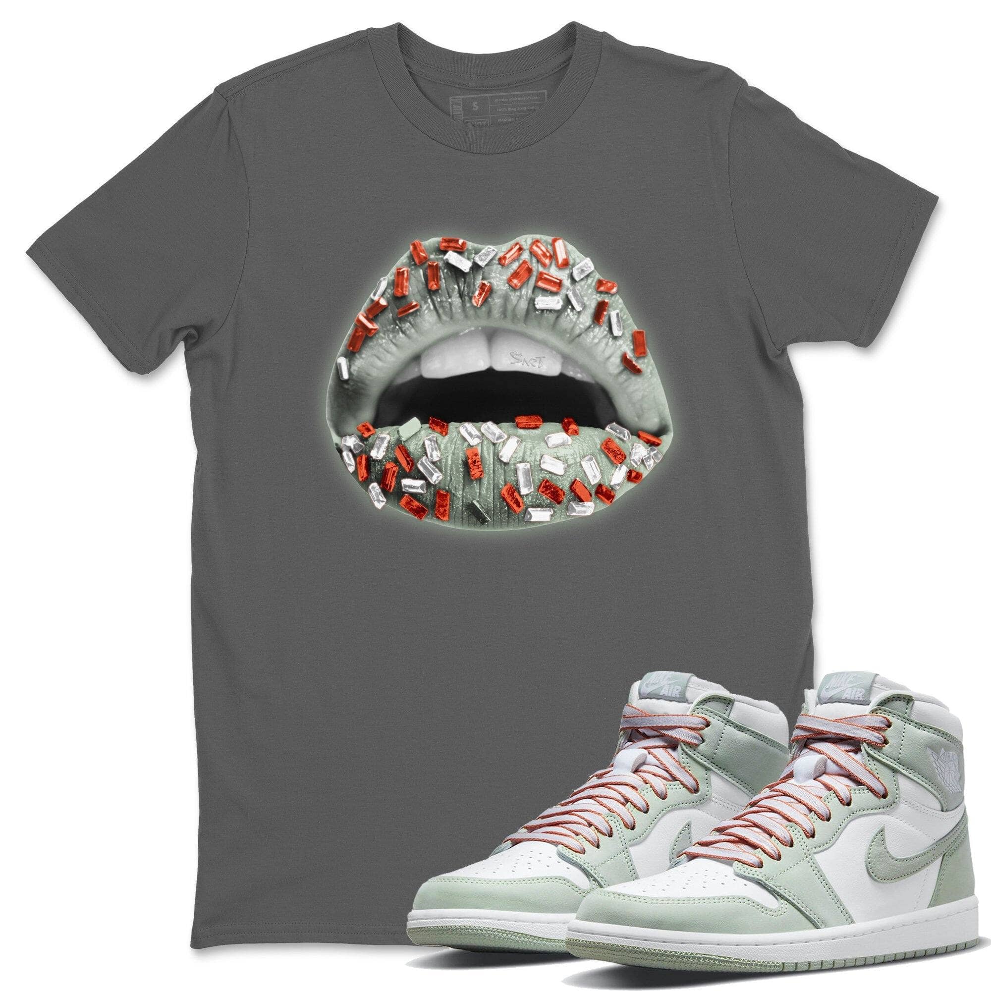 Jordan 1 Seafoam Sneaker Match Tees Lips Jewel Sneaker Tees Jordan 1 Seafoam Sneaker Release Tees Unisex Shirts