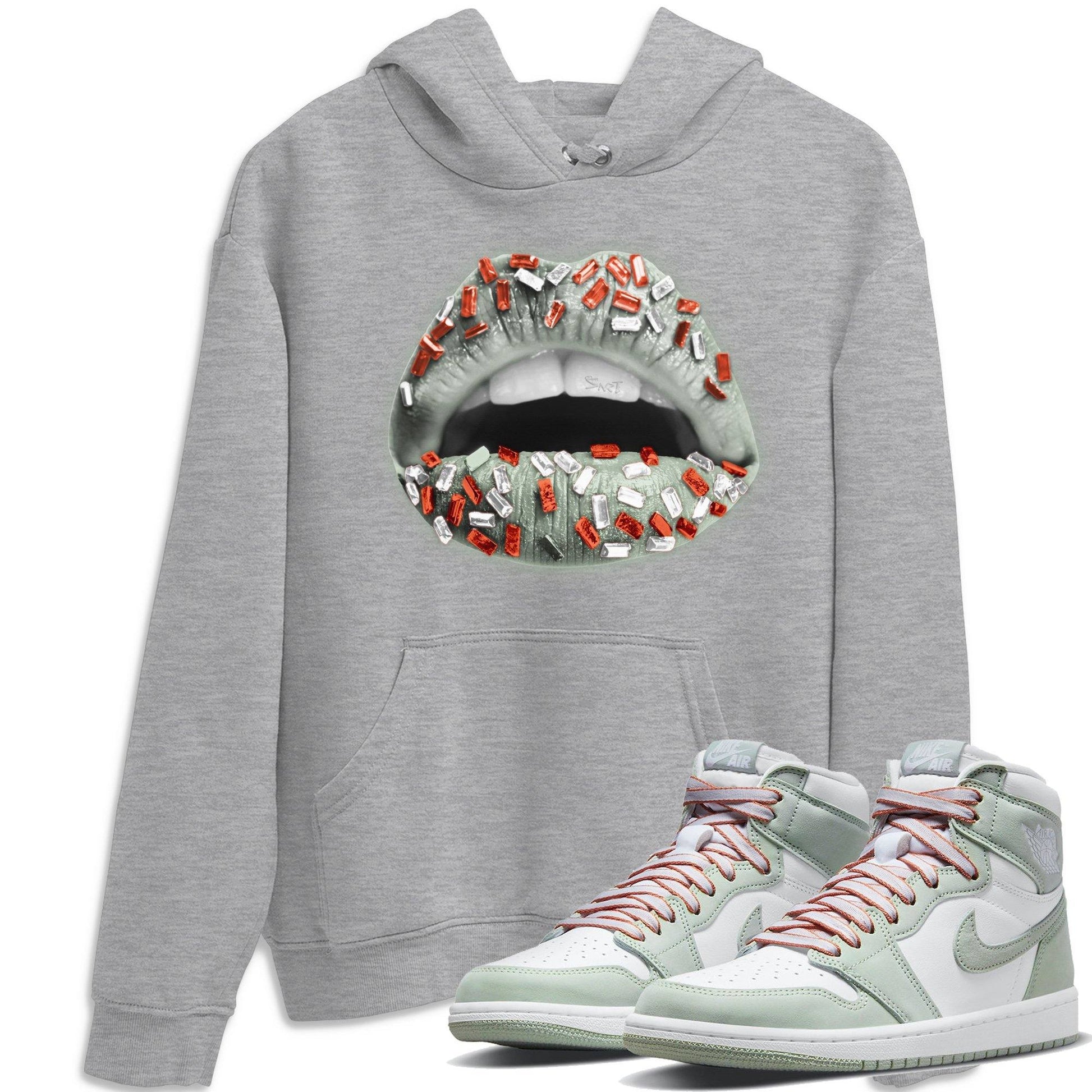 Jordan 1 Seafoam Sneaker Match Tees Lips Jewel Sneaker Tees Jordan 1 Seafoam Sneaker Release Tees Unisex Shirts