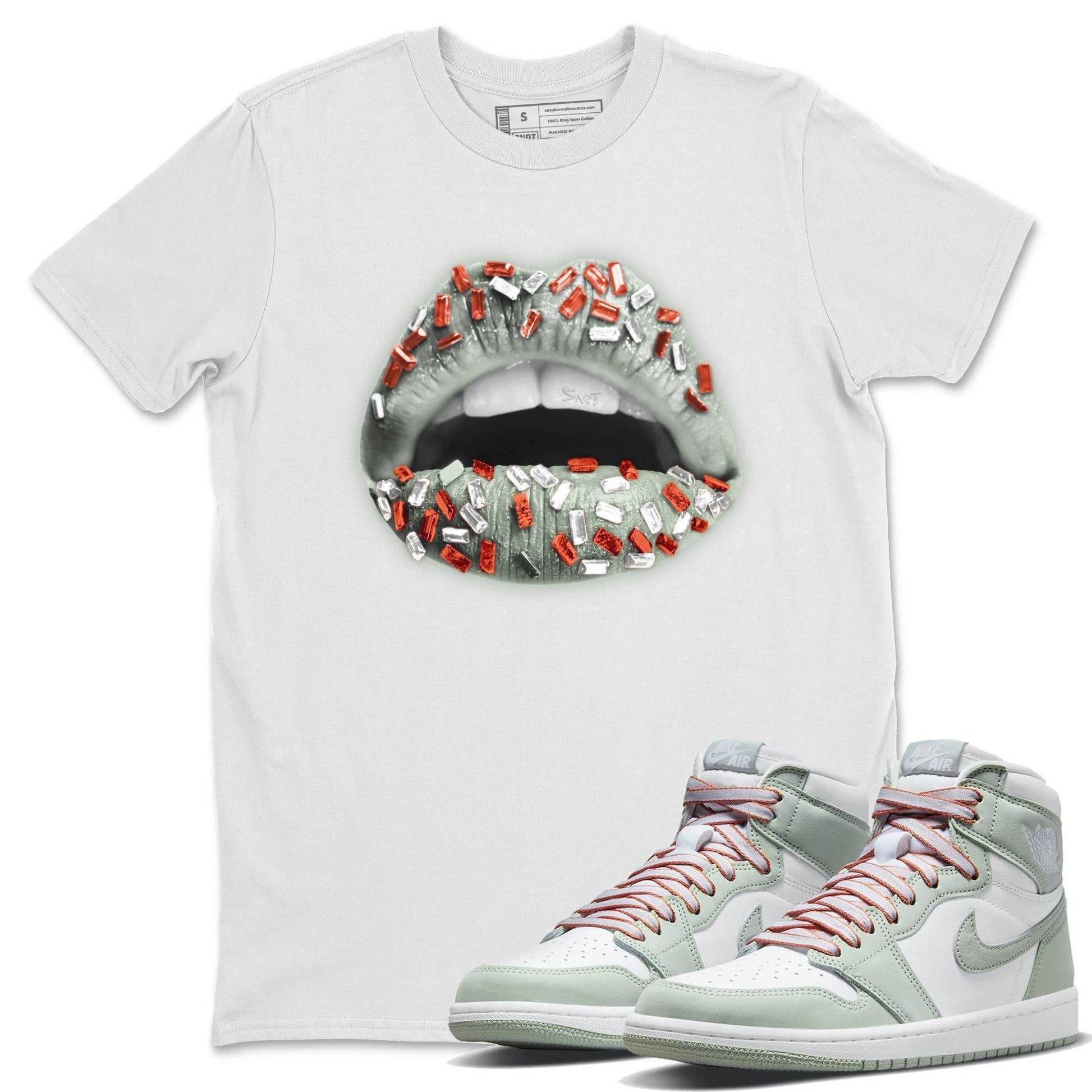 Jordan 1 Seafoam Sneaker Match Tees Lips Jewel Sneaker Tees Jordan 1 Seafoam Sneaker Release Tees Unisex Shirts
