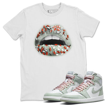 Jordan 1 Seafoam Sneaker Match Tees Lips Jewel Sneaker Tees Jordan 1 Seafoam Sneaker Release Tees Unisex Shirts